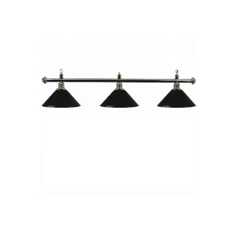 Luminaire 3 globes métal noir barre chrome