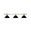 Luminaire 3 globes métal noir barre laiton