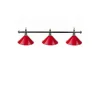 Luminaire 3 globes métal rouge barre chrome