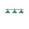 Luminaire 3 globes métal vert barre chrome
