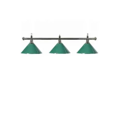 Luminaire 3 globes métal vert barre chrome