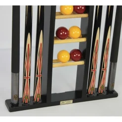 Porte-queues 6 queues Noir + rangement jeu de billes