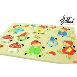 Puzzle en bois bébé et premier âge "Les lutins acrobates"
