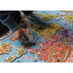 Puzzle en bois magnétique carte du monde
