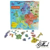 Puzzle magnétique carte d’Europe avec support en bois