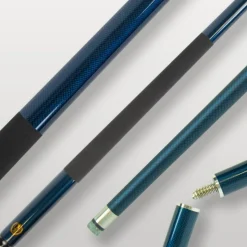 Queue Hybride pour tous style de billard effet Carbone Bleue