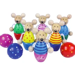 Quilles souris en bois - jouet en bois pour enfants