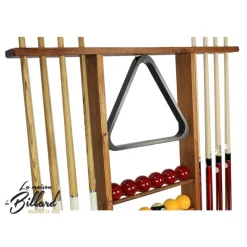 Rangement Boules de billard et Queues de billard (pin rustique finition teinté)