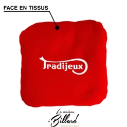 Sac rouge bi-matières pour cornhole grand modèle