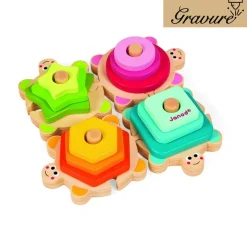 Tortues Puzzle Formes - Jouet en bois Éducatif pour Éveiller les Sens des Enfants